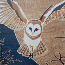 Load image into Gallery viewer, Barn Owl Large Marquetry Wall Art