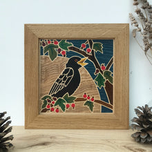 Load image into Gallery viewer, Singing Blackbird Marquetry Wall Hanging