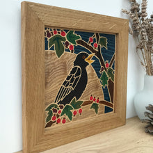 Load image into Gallery viewer, Singing Blackbird Marquetry Wall Hanging