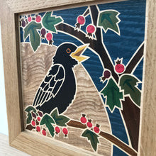 Load image into Gallery viewer, Singing Blackbird Marquetry Wall Hanging