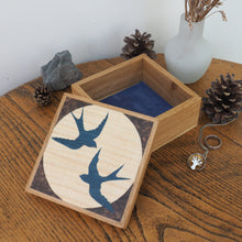 Load image into Gallery viewer, Swallows Marquetry Trinket Box
