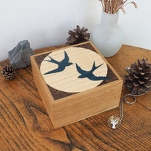 Load image into Gallery viewer, Swallows Marquetry Trinket Box