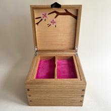 Load image into Gallery viewer, Pink Cherry Blossoms Small Wooden Jewellery Box