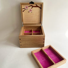 Load image into Gallery viewer, Pink Cherry Blossoms Small Wooden Jewellery Box