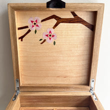 Load image into Gallery viewer, Pink Cherry Blossoms Small Wooden Jewellery Box