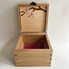 Load image into Gallery viewer, Pink Cherry Blossoms Small Wooden Jewellery Box