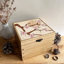 Load image into Gallery viewer, Pink Cherry Blossoms Small Wooden Jewellery Box