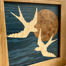 Load image into Gallery viewer, Miniature Evening Swallows Marquetry Wall Art
