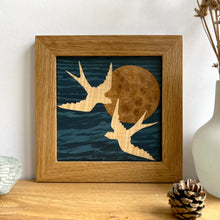 Load image into Gallery viewer, Miniature Evening Swallows Marquetry Wall Art