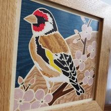 Load image into Gallery viewer, Goldfinch Marquetry Wall Hanging