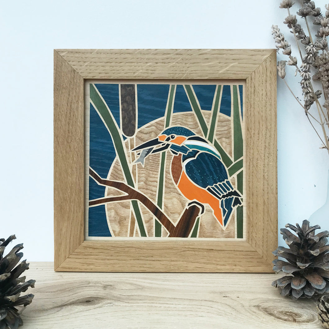 Kingfisher Marquetry Wall Hanging