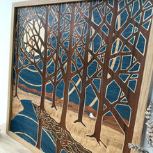 Load image into Gallery viewer, 'Moonlit River Reflections' Large Marquetry Wall Art