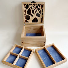 Load image into Gallery viewer, Moonlit Trees Small Wooden Ash Jewellery Box
