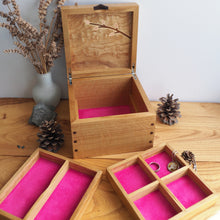 Load image into Gallery viewer, Pink Orchids Small Wooden Jewellery Box