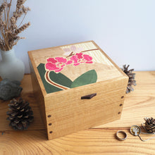 Load image into Gallery viewer, Pink Orchids Small Wooden Jewellery Box