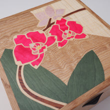 Load image into Gallery viewer, Pink Orchids Small Wooden Jewellery Box