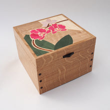 Load image into Gallery viewer, Pink Orchids Small Wooden Jewellery Box