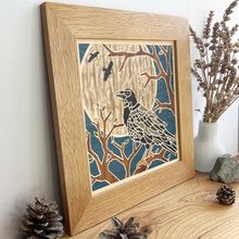 Load image into Gallery viewer, Raven Marquetry Wall Hanging