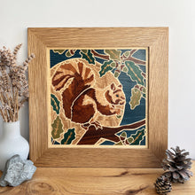 Load image into Gallery viewer, Red Squirrel Marquetry Wall Hanging