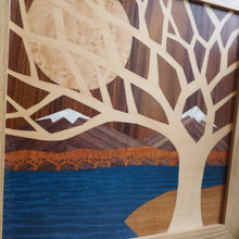 Load image into Gallery viewer, 'Snow Capped Mountains' Original Marquetry Wall Hanging