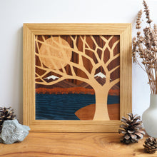 Load image into Gallery viewer, 'Snow Capped Mountains' Original Marquetry Wall Hanging