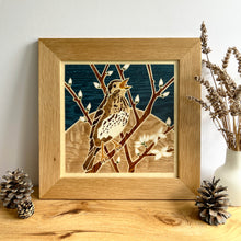 Load image into Gallery viewer, Song Thrush Marquetry Wall Hanging