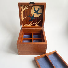 Load image into Gallery viewer, Swallows Wooden Jewellery Box