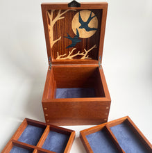 Load image into Gallery viewer, Swallows Wooden Jewellery Box