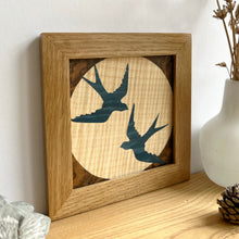 Load image into Gallery viewer, Miniature Swallows Marquetry Wall Art