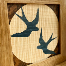 Load image into Gallery viewer, Miniature Swallows Marquetry Wall Art