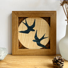 Load image into Gallery viewer, Miniature Swallows Marquetry Wall Art