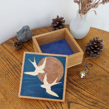 Load image into Gallery viewer, Evening Swallows Marquetry Trinket Box