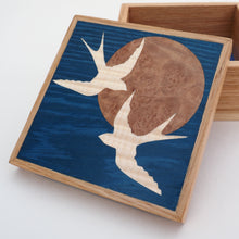 Load image into Gallery viewer, Evening Swallows Marquetry Trinket Box