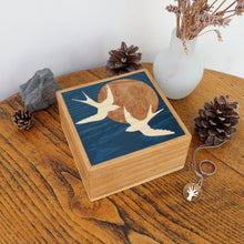 Load image into Gallery viewer, Evening Swallows Marquetry Trinket Box