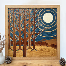 Load image into Gallery viewer, 'Moonlit Woods' Large Marquetry Wall Art