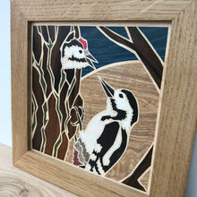 Load image into Gallery viewer, Woodpecker Marquetry Wall Hanging