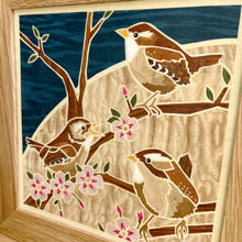 Load image into Gallery viewer, Chime of Wrens Marquetry Wall Hanging