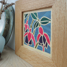 Load image into Gallery viewer, Fuchsia Flower Marquetry Wall Hanging