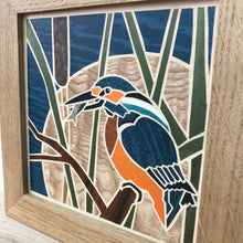 Load image into Gallery viewer, Kingfisher Marquetry Wall Hanging