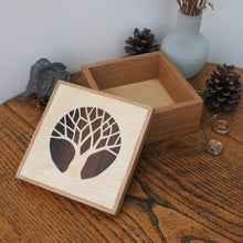 Load image into Gallery viewer, Little Bird in Tree (Light) Wooden Trinket Box