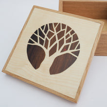 Load image into Gallery viewer, Little Bird in Tree (Light) Wooden Trinket Box