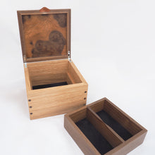 Load image into Gallery viewer, blue pattern marquetry small wooden jewellery box