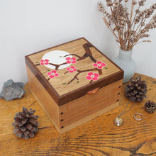 Load image into Gallery viewer, Bright Pink Cherry Blossom Small Wooden Jewellery Box