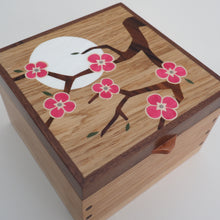 Load image into Gallery viewer, Bright Pink Cherry Blossom Small Wooden Jewellery Box