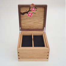 Load image into Gallery viewer, Bright Pink Cherry Blossom Small Wooden Jewellery Box