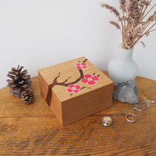 Load image into Gallery viewer, Bright Pink Cherry Blossom Wooden Trinket Box