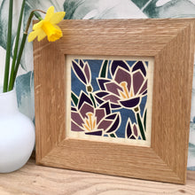 Load image into Gallery viewer, crocus flower marquetry wall hanging
