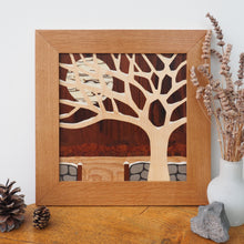 Load image into Gallery viewer, &#39;First Snowfall&#39; Original Marquetry Wall Hanging
