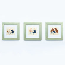 Load image into Gallery viewer, set of three framed coastal giclee prints
