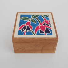 Load image into Gallery viewer, Fuchsia Flowers Wooden Trinket Box